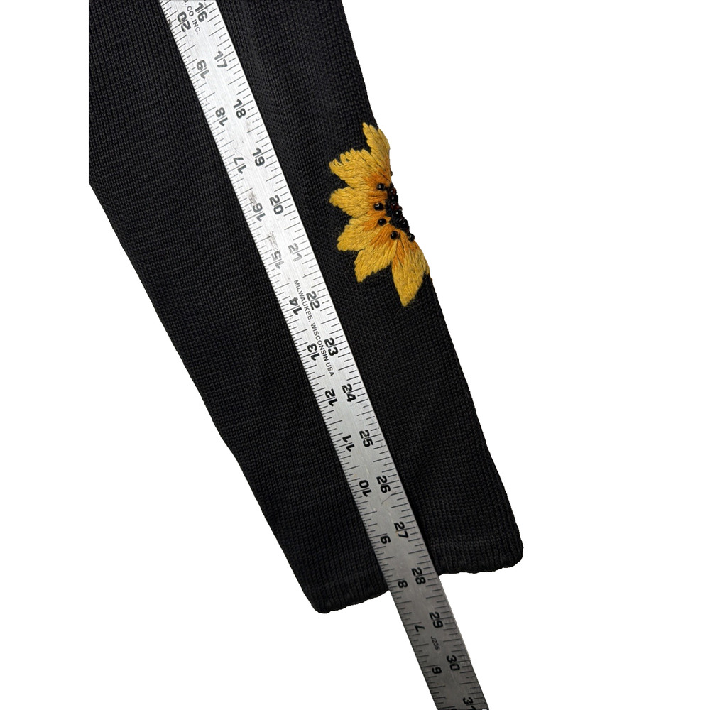 VTG Michael Simon L Embroidered Sunflower Sweater Cardigan Fall Autumn Halloween - Picture 11 of 11